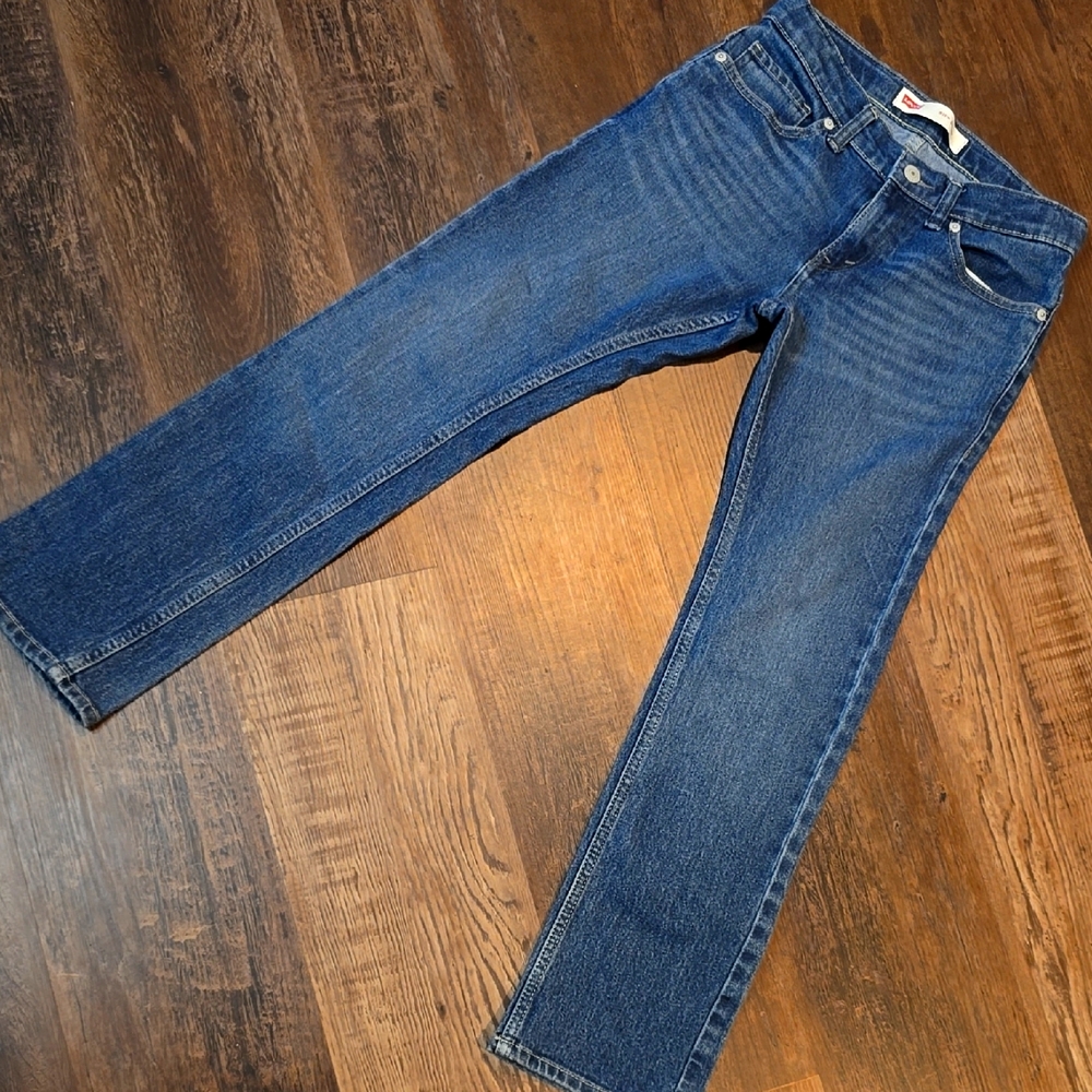 Levi's Blue Straight Jeans with Classic Indigo Wash, kids sz 12 26x26